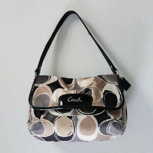 New Coach Ashley Scarf Print Handbag Satchel Purse